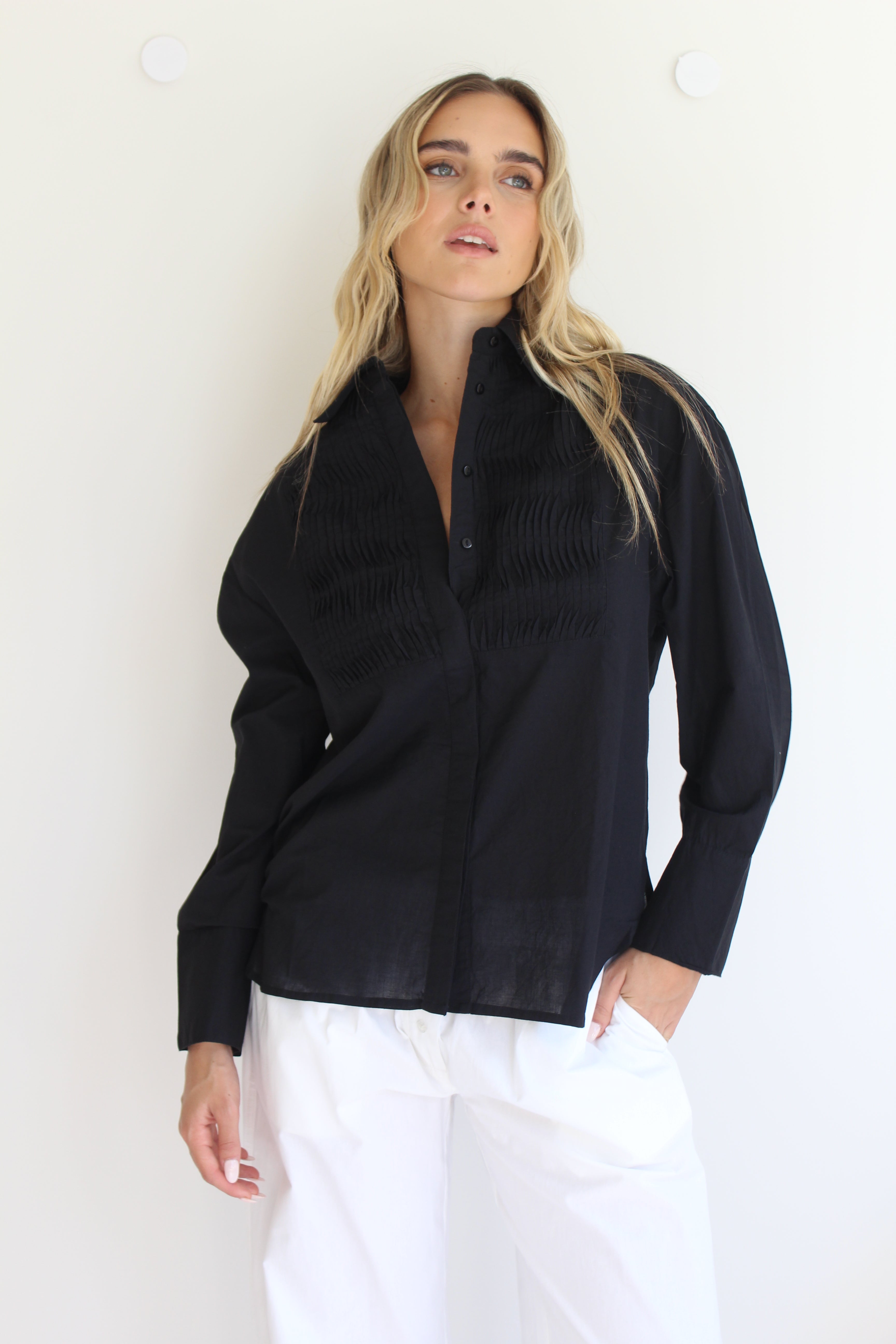 Celine Shirt — White/Black