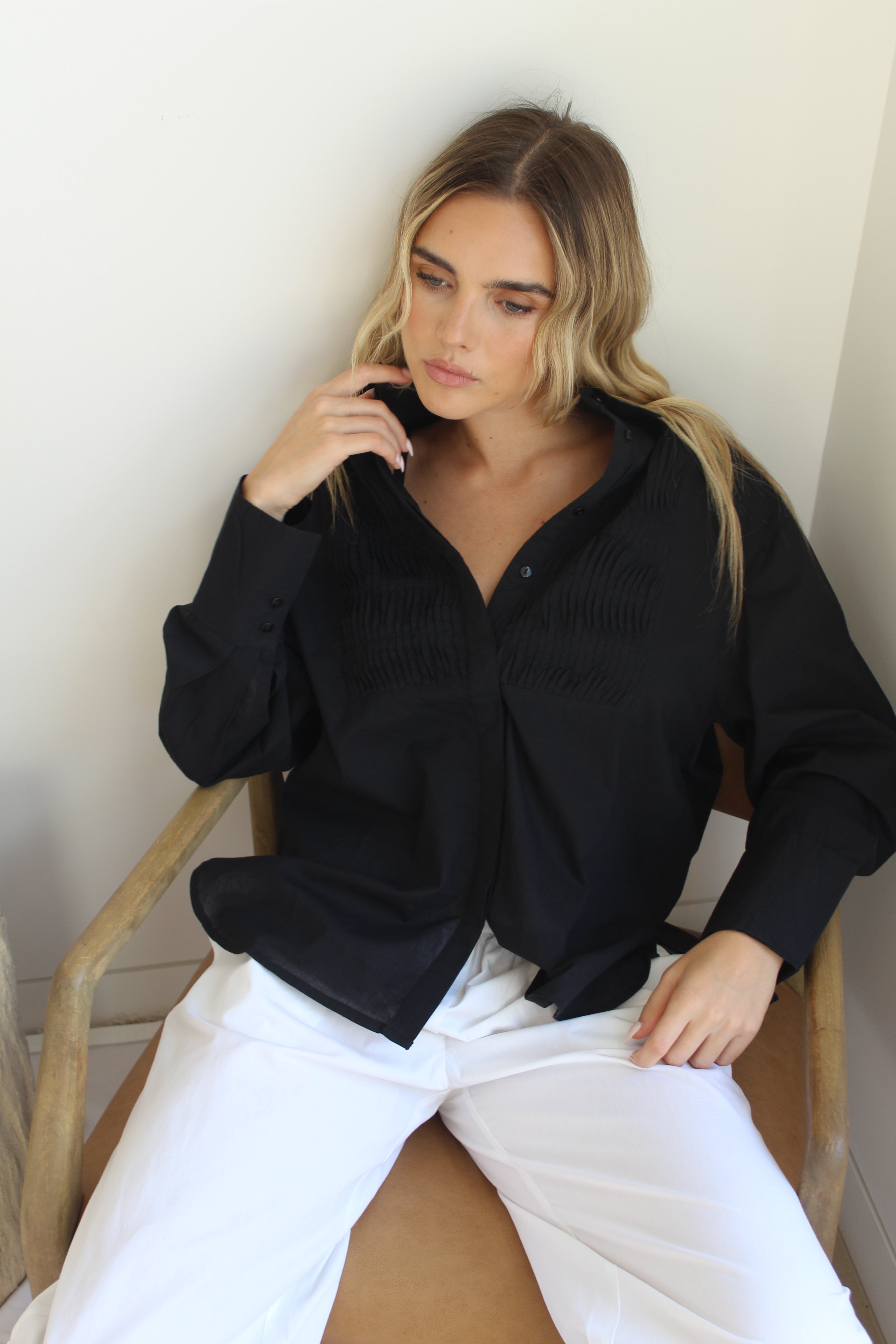 Celine Shirt — White/Black